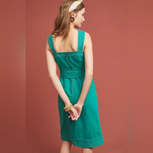 Anthropologie Maeve Elizabeth Button-Front Knee Length Dress Size 0 Women's - Picture 5 of 16